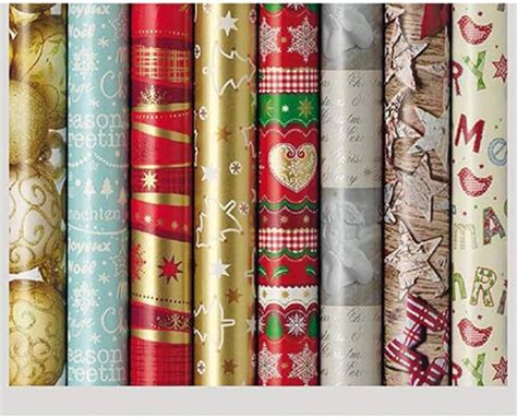 Lot de 5 rouleaux de papier cadeau de Noël ou 10 rouleaux de papier