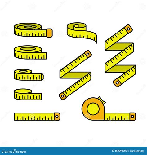 Tape Measure Icons Set Of Measuring Tapes And Ruler Reels Centimeter