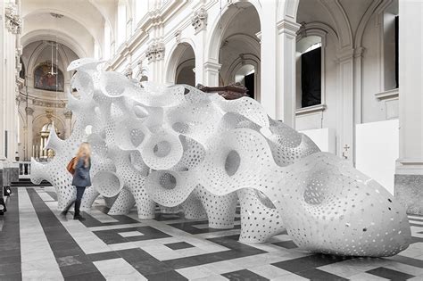 Marc Fornes Theverymany Erects Nonlinlin Pavilion In Bruges