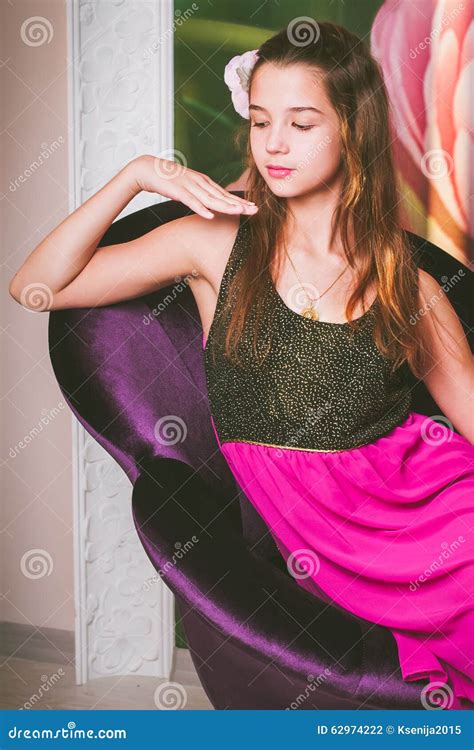 Portrait Of A Beautiful Girl Of European Appearance Stock Photo Image