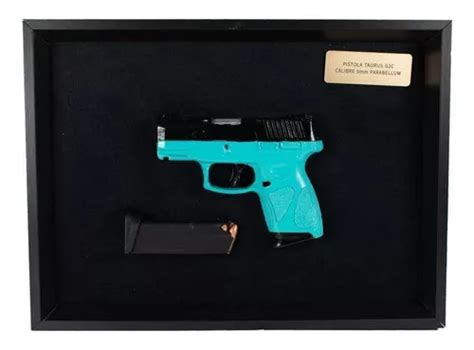 Quadro Decorativo Modelo Pistola Taurus G C Cyan Calibre Mm