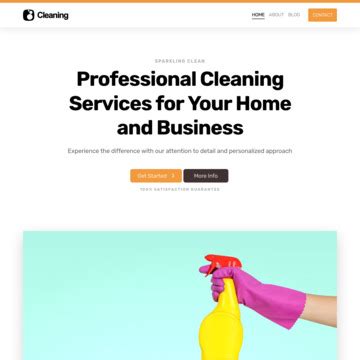 Cleaning Service Template For Easy Website Building With Kopage