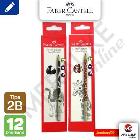 Jual Pensil Faber Castell B Motif Cow Giraffe Satuan Shopee