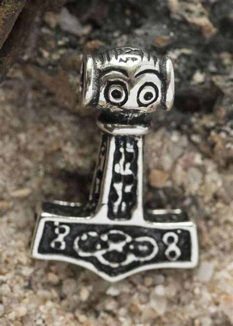 Pendant Mj Lnir Small Thor S Hammer Silver Viking Jewellery Battle