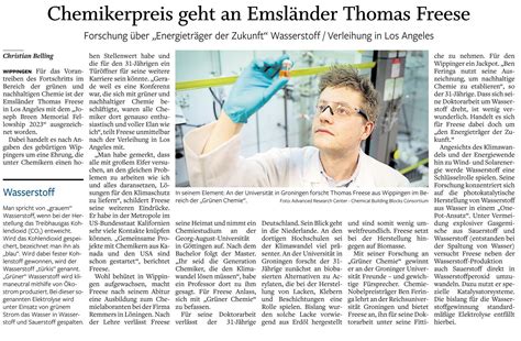 Ems Zeitung berichtete über Thomas Freese Hallo Wippingen