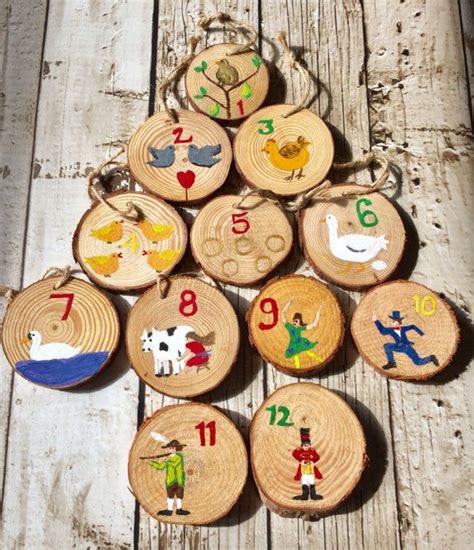 Twelve Days Of Christmas Tree Decorations Wood Slice Ornaments Christmas T For Mom