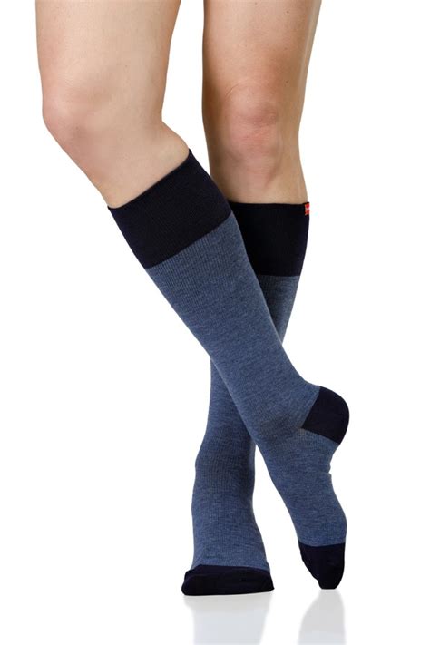 Vim And Vigr 15 20 Mmhg Compression Socks Cotton In Heathered Colllection Navy