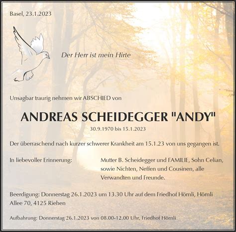 Todesanzeige Andreas Scheidegger Andy