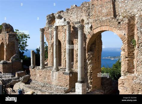 Taormina Teatro Greco Stock Photo Alamy