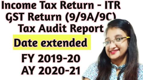 Due Date Extended For Income Tax Return Itr Tax Audit Report Gst