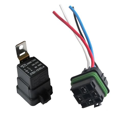 EE Support Car Motor 12V 40A SPST Relay Socket Plug 4P 4 Wire Kit