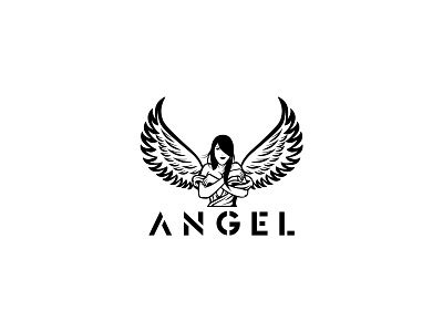 angel logo by HUSSNAIN GRAPHICS on Dribbble