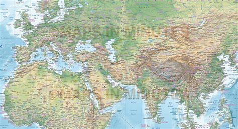 Digital Vector World Relief Map Political World Map With Relief