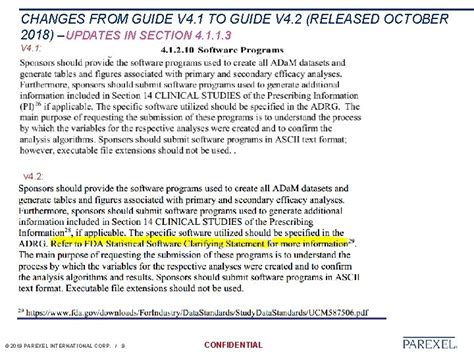 Changes In Fda Technical Conformance Guide V