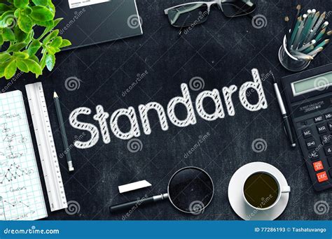 Standard Handwritten On Black Chalkboard 3D Rendering Stock