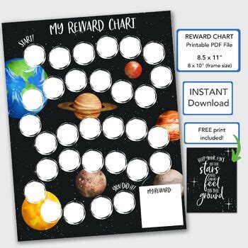 Outer Space Reward Chart Planets Behavior Chart Printable Sticker Chart