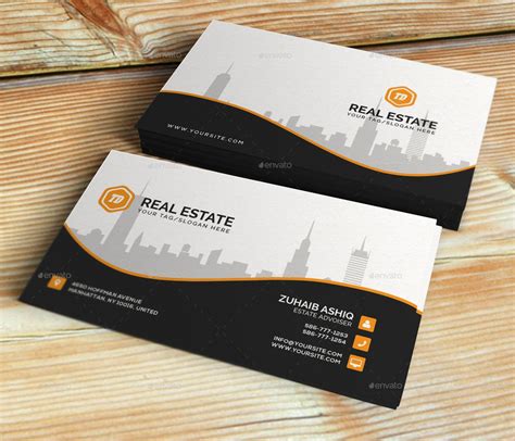 Real Estate - Business Card Template #Ad #Estate