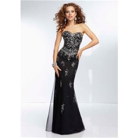 Gorgeous Sheath Sweetheart Neckline Open Back Long Black Chiffon Beaded