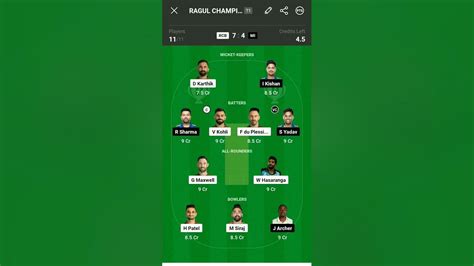 Today Dream 11 Team Rcb Vs Mi Best Dream 11 Team In Ipl 2023 Winning