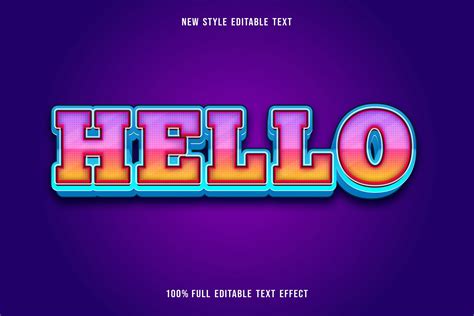 Text Effect Hello Graphic By 2kalehstudio2 · Creative Fabrica