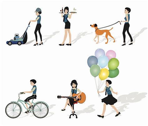 Woman Mowing Lawn Illustrations Royalty Free Vector Graphics And Clip Art Istock