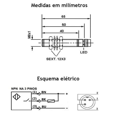 Sensor De Proximidade Indutivo V Npn Na M Lm Natx