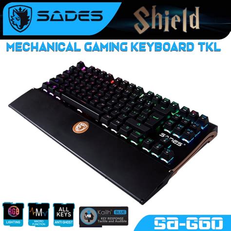 Jual Sades Shield Gaming Keyboard Mechanical Tkl With Palm Rest Rgb