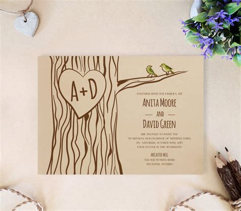 Tree wedding invitations - LemonWedding