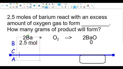 Bca Table Stoichiometry Mole Mass Youtube