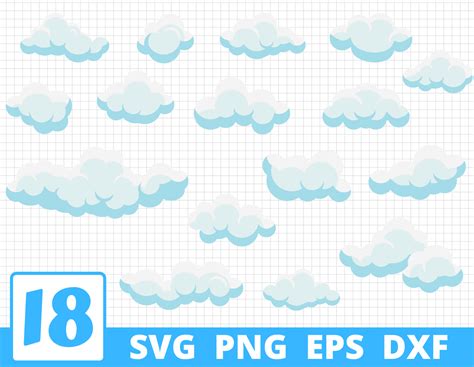 Cloud Svg Bundle Nature Vector Sky Cricut Clouds Clipart By