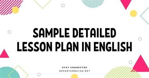 Sample Detailed Lesson Plan In English Deped Tambayan Hot Sex