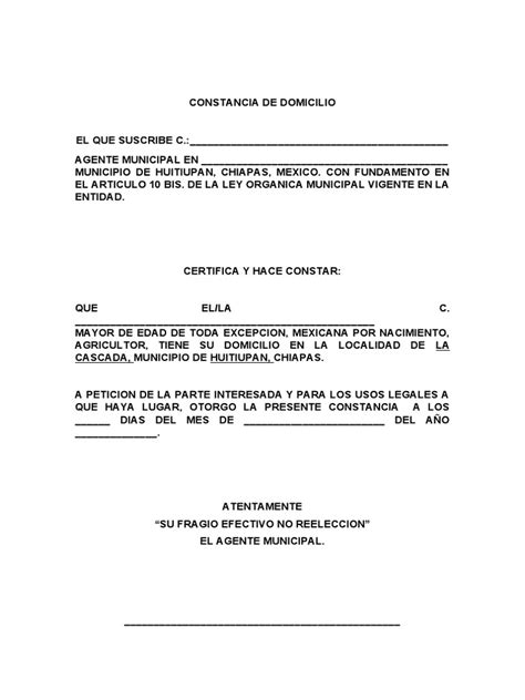 Constancia De Domicilio Pdf