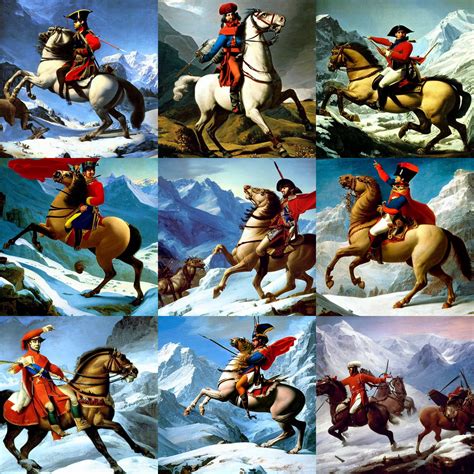 Napoleon Crossing The Alps Painting By Jacques Louis Stable Diffusion