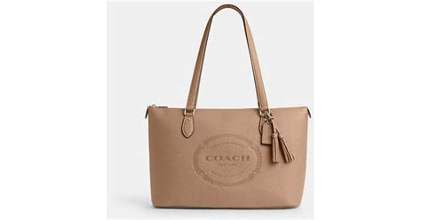 Coach Gallery Tote Bag With Coach Heritage In Black Lyst Uk