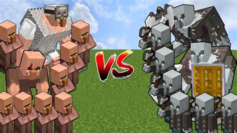 Villager Vs Pillager Army Minecraft Mob Battle Youtube