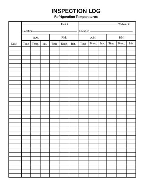 temperature log sheet for freezer - Kenia Holguin