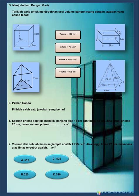 Volume Bangun Ruang Sisi Datar Activity Live Worksheets