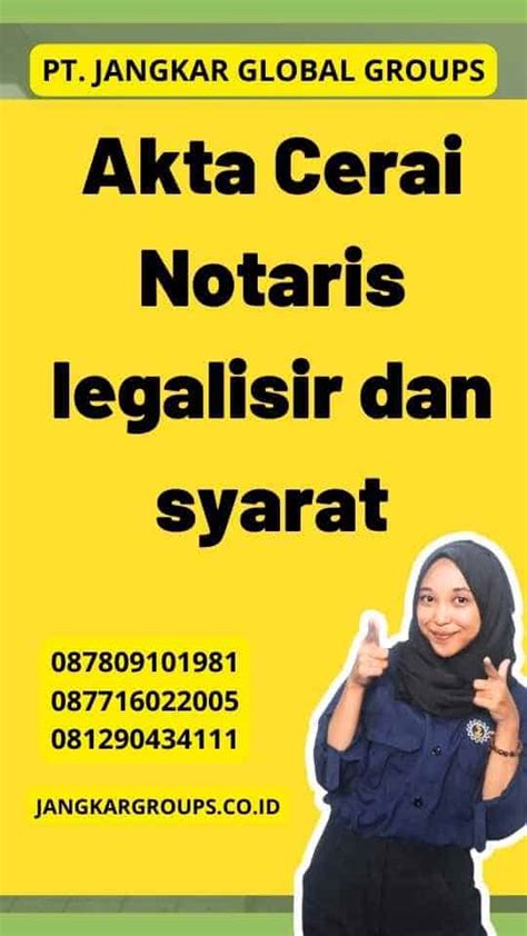 Akta Cerai Notaris Legalisir Dan Syarat Jangkar Global Groups