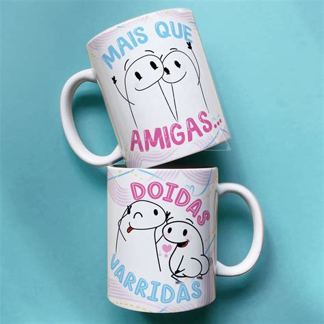 Caneca Personalizada Divertidas Flork Dia Das Amigas Amizades 325 Ml