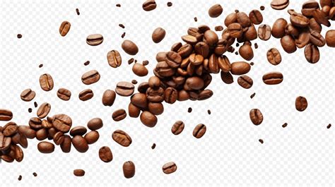 Premium Psd Falling Coffee Beans Isolated On Transparent Background