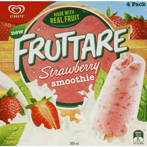 Streets Fruttare Fruit Smoothie Strawberry 4 Pack Woolworths