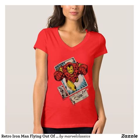 Retro Iron Man Flying Out Of Comic T Shirt Zazzle Iron Man Flying