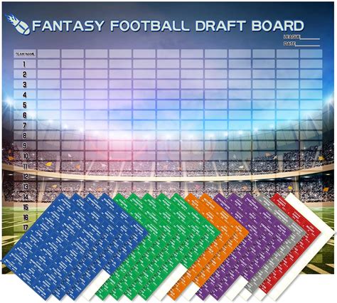 Zlodepip Fantasy Football Draft Board Kit Tteams Rounds With