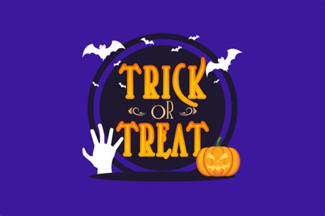 Trick Or Treat Lettering Happy Hallowee Gráfico Por Deemka Studio