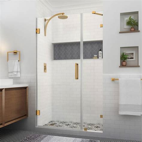 Aston Nautis Xl 45 25 46 25 In W X 80 In H Hinged Frameless Shower