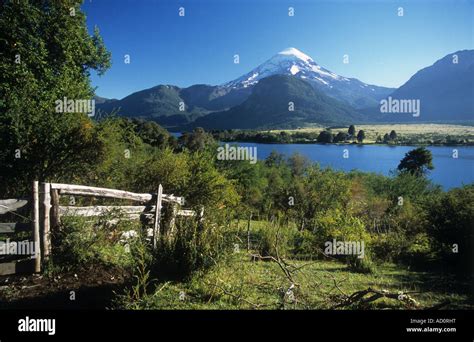 Lanin Volcano And Lake Huechulafquen Lanin National Park Neuquen