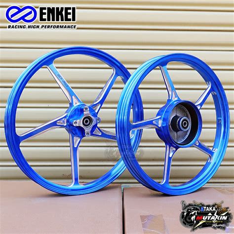 Jual ENKEI MUTAKIN Racing Pelek CNC VELG AK55 Chrome Ring 17 PNP F1ZR