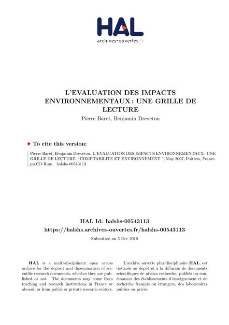 Pdf Levaluation Des Impacts Environnementaux Une Dokumen Tips