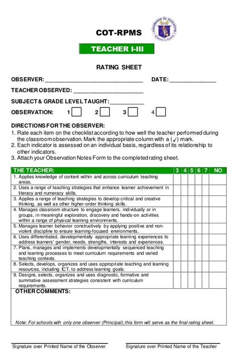 Cot Rpms Rating Sheet For Mt I Iv For Sy 2022 2023 Cot Rpms Master Porn Sex Picture