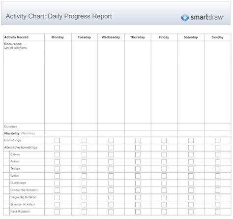 Activity Chart Templates | 5+ Free Printable Word & Excel